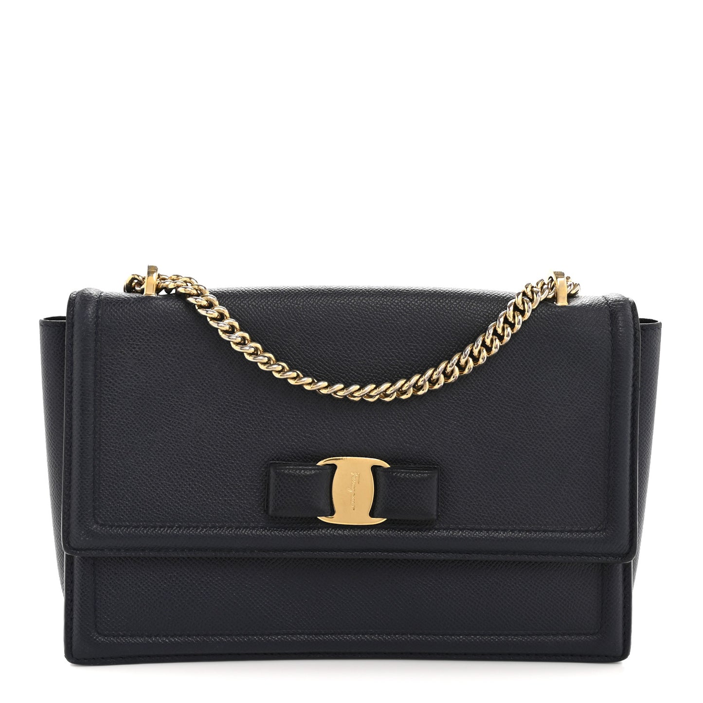 Printed Calfskin Ginny Shoulder Bag Navy