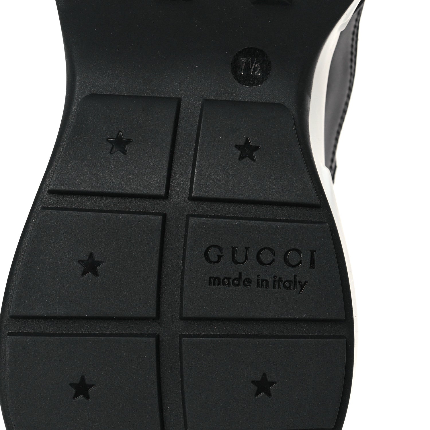 Gucci Apollo Calfskin Mens Rhyton Sneakers 7.5 Black 6 of 8