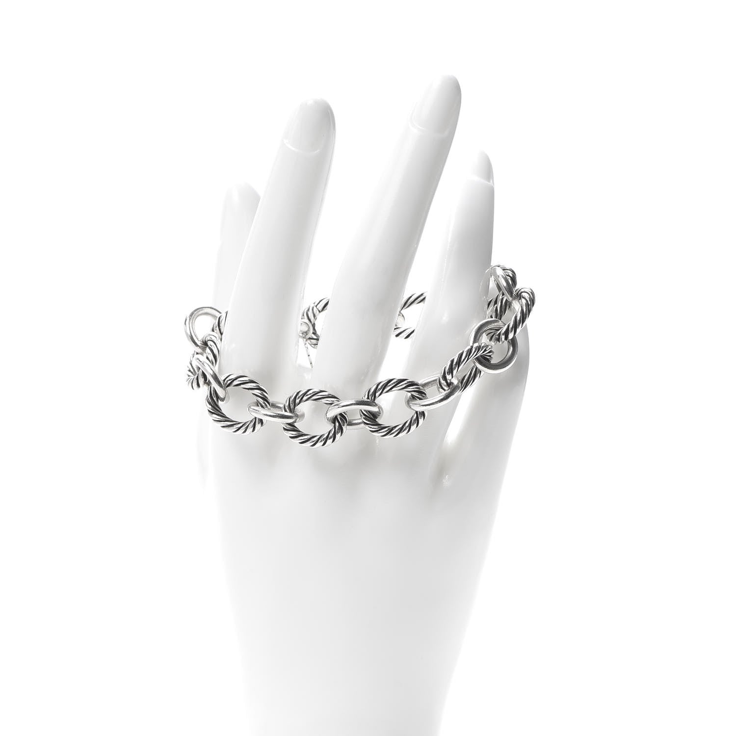 David Yurman Sterling Silver 12mm Large Oval Link Bracelet 2 of 5