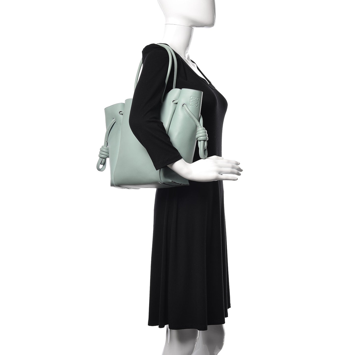 Calfskin Small Flamenco Knot Bag Light Blue