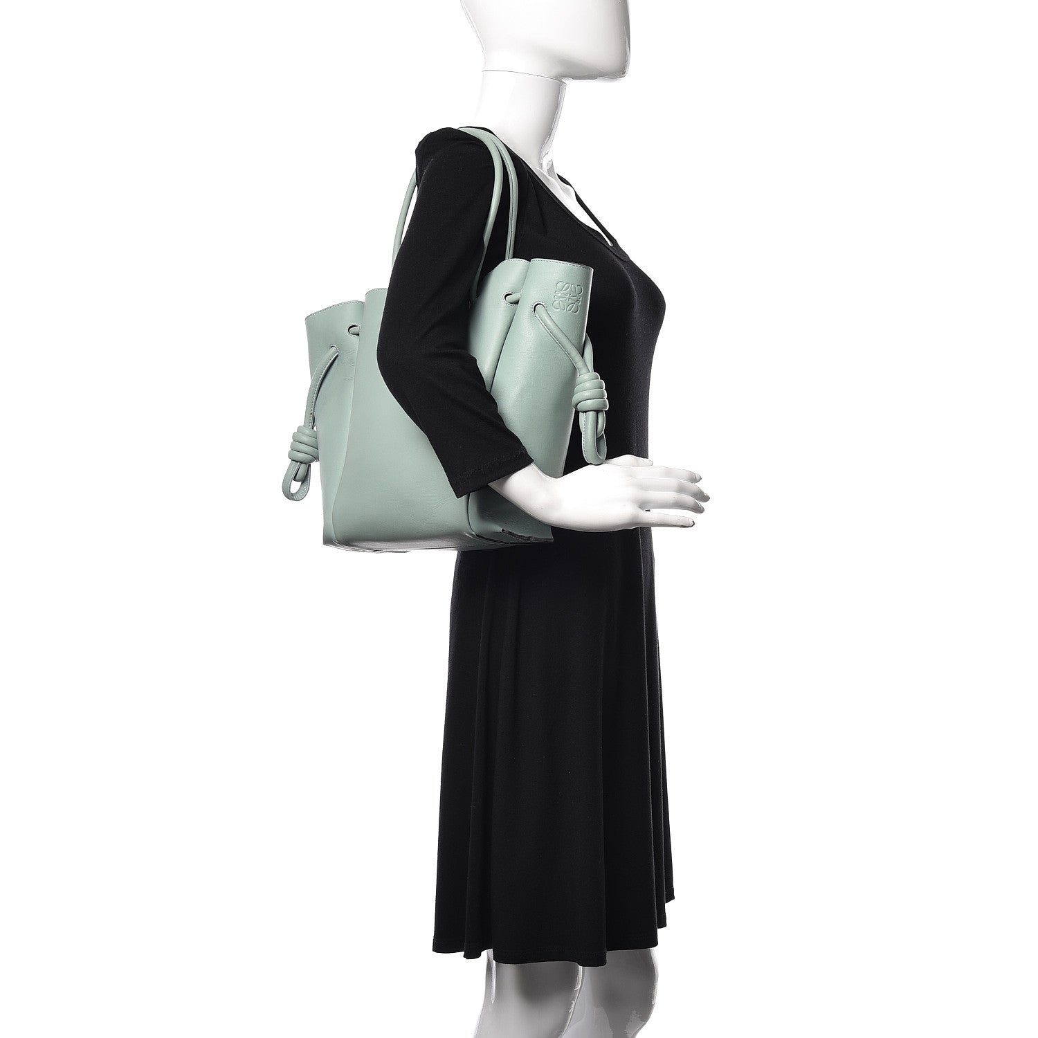 Loewe Calfskin Small Flamenco Knot Bag Light Blue 2 of 13