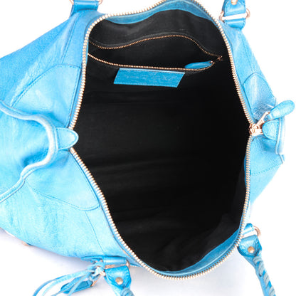 Balenciaga Agneau Giant 12 Rose Gold Hardware Work Bleu Indigo 5 of 14