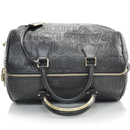 Louis Vuitton Calfskin Embossed Speedy Cube 30 Black 5 of 8