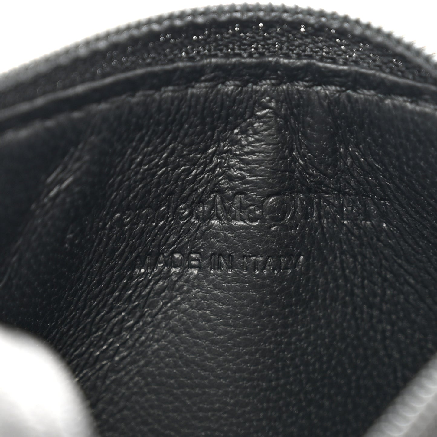 Calfskin Graffiti Card Key Pouch Black White