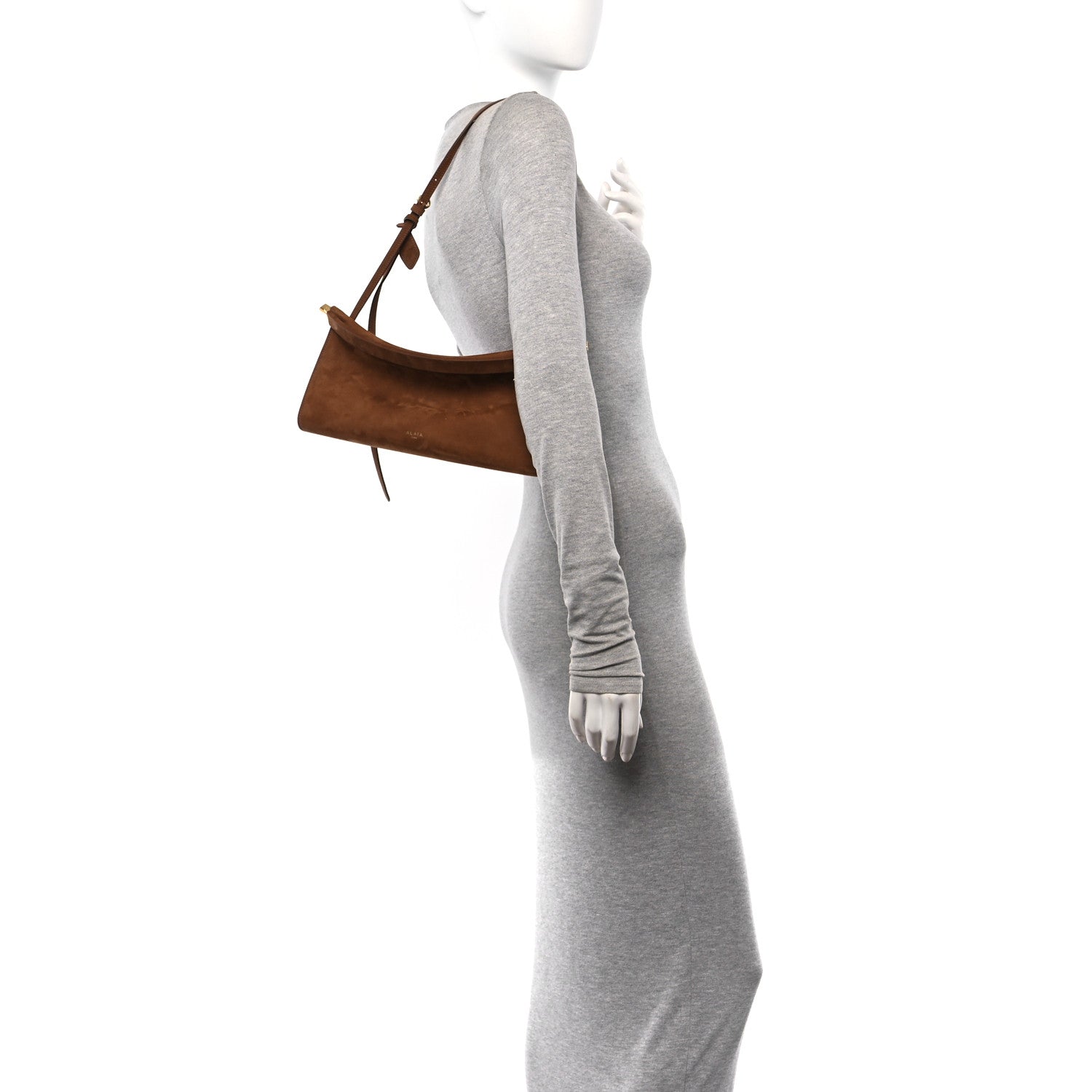 Alaia Nubuck Medium Le Click East West Bag Umber 2 of 9