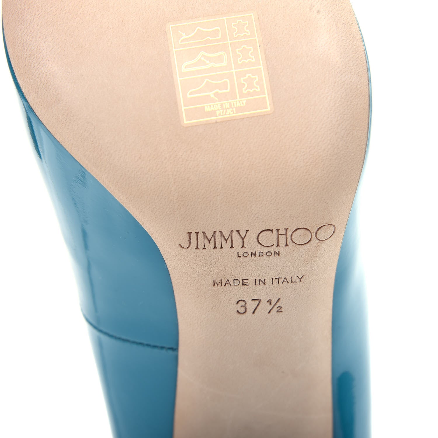 Jimmy Choo Patent Anouk 120 Pumps 37.5 Turquoise 9 of 10