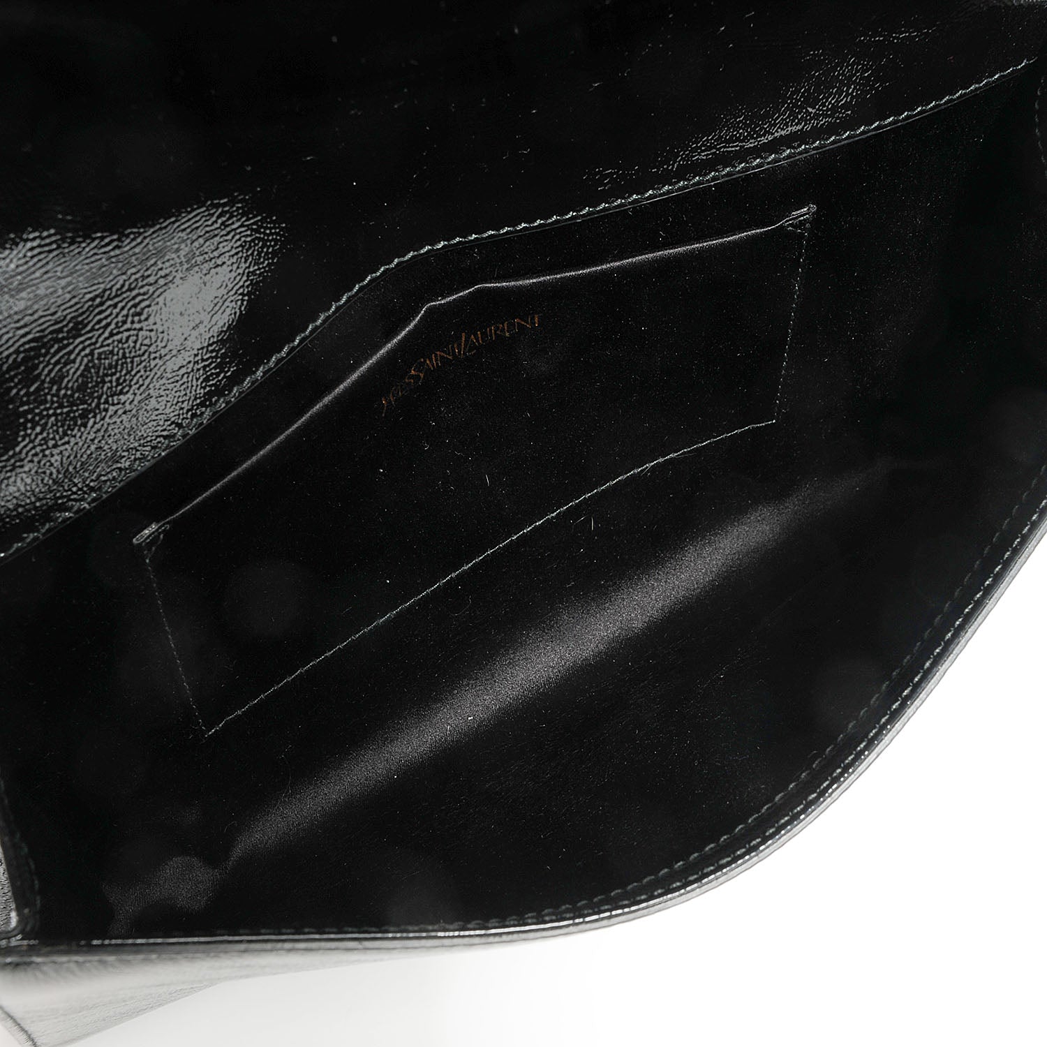 Saint Laurent Textured Patent Monogram Large Belle De Jour Clutch Black 5 of 7