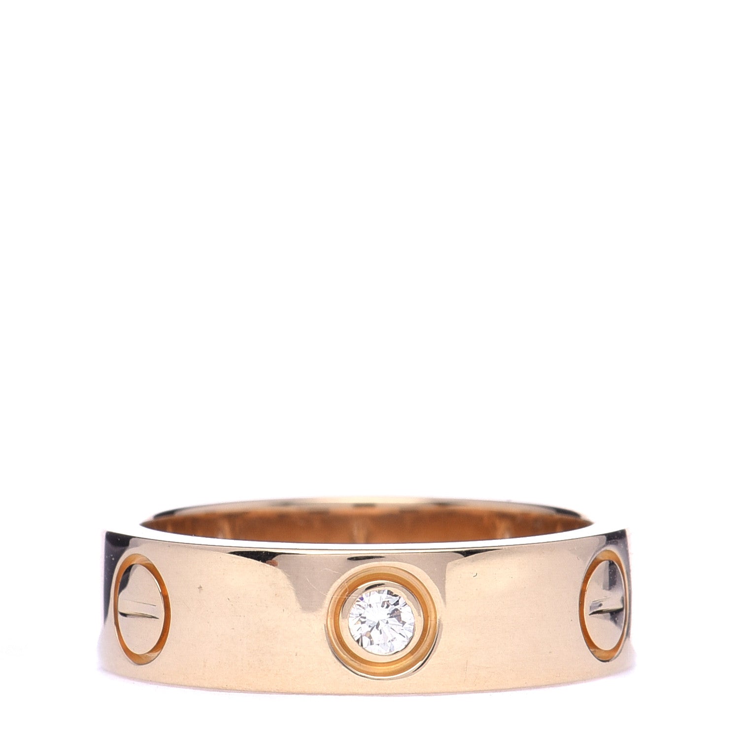 Cartier 18K Yellow Gold 3 Diamond 5.5mm LOVE Ring 53 6.25 3 of 6
