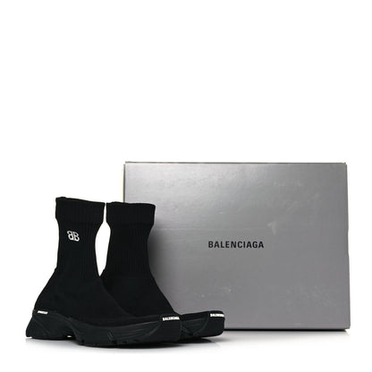 Balenciaga Technical Ribbed 3D Recycled Knit Womens Speed 3.0 Sneakers 39 Monocolor Black 7 of 7