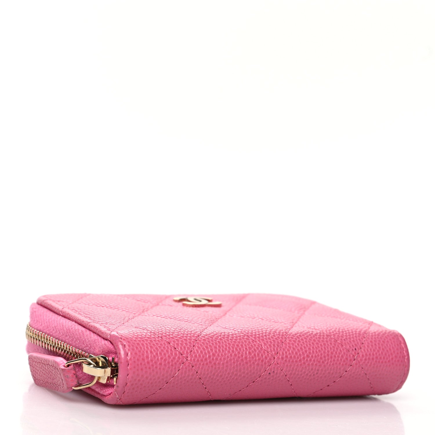 Chanel Caviar Quilted Zip Coin Purse Pink 4 of 13
