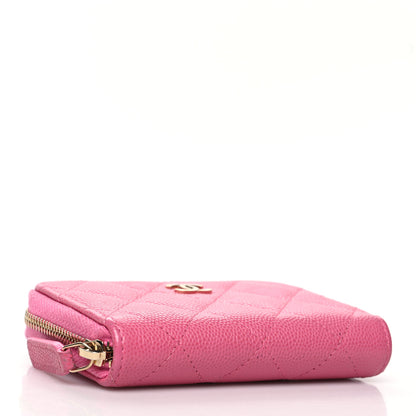 Chanel Caviar Quilted Zip Coin Purse Pink 4 of 13