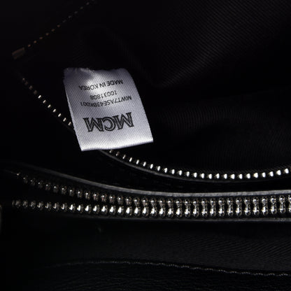 MCM Calfskin Ottomar Monogram Large Essential Tote Black 6 of 14
