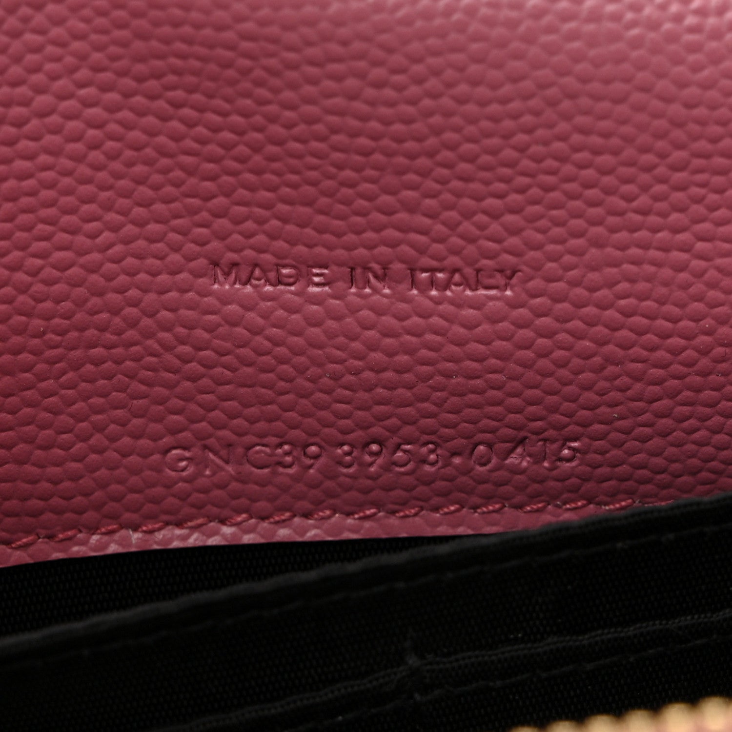 Saint Laurent Grain De Poudre Matelasse Chevron Monogram Envelope Chain Wallet Dark Rose 7 of 10