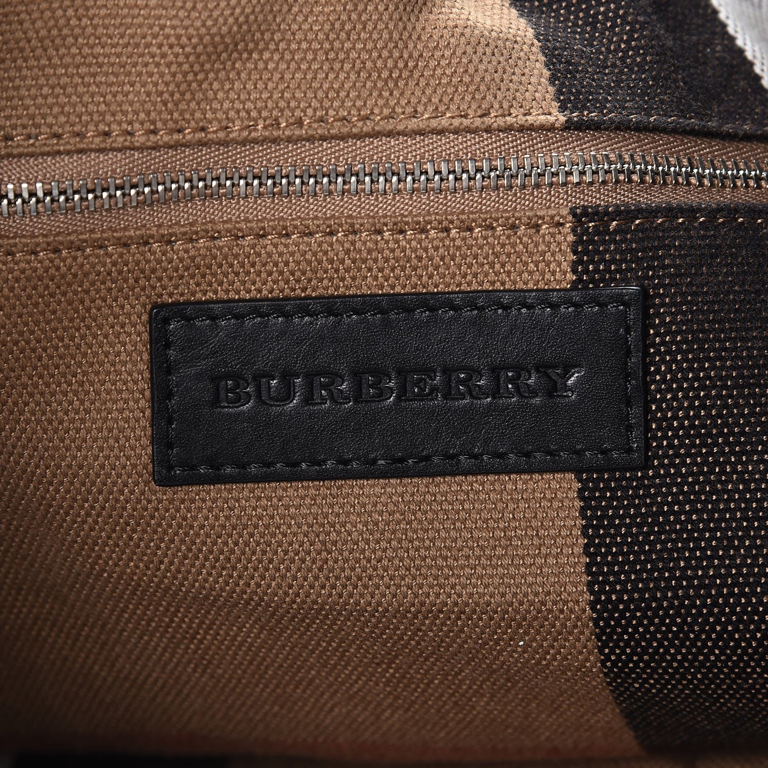 Burberry Grainy Calfskin House Check Medium Maidstone Black 6 of 8