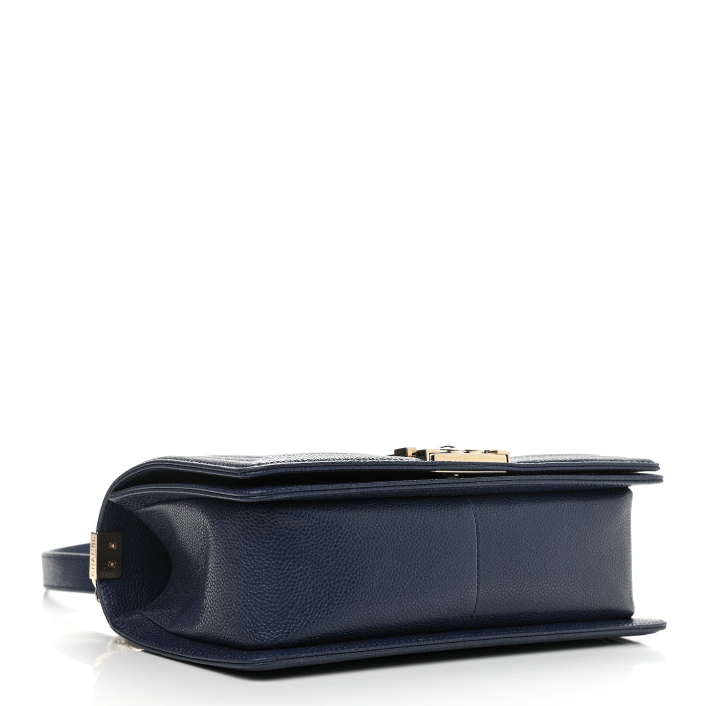 Caviar Quilted Medium Boy Flap Dark Blue