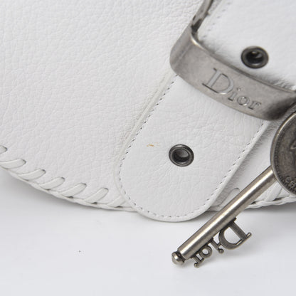 Christian Dior Calfskin Braided Gaucho Double Saddle Bag White 13 of 13