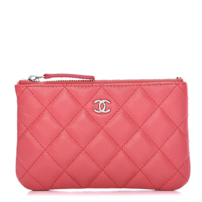 Chanel Caviar Quilted Small Cosmetic Case Dark Pink 1 of 10