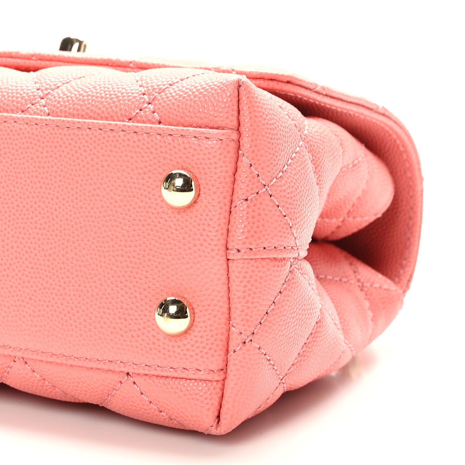 Chanel Caviar Quilted Extra Mini Coco Handle Flap Pink 9 of 10