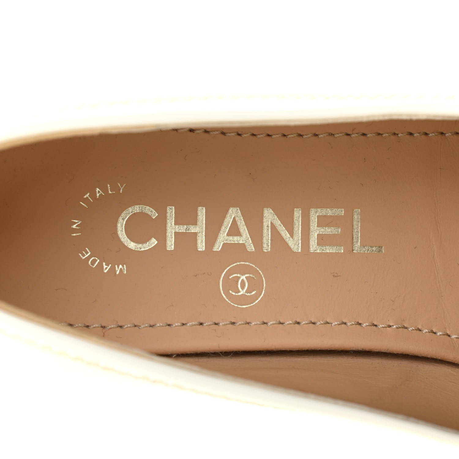 Chanel Patent CC Mocassin Loafers 36 White 7 of 11