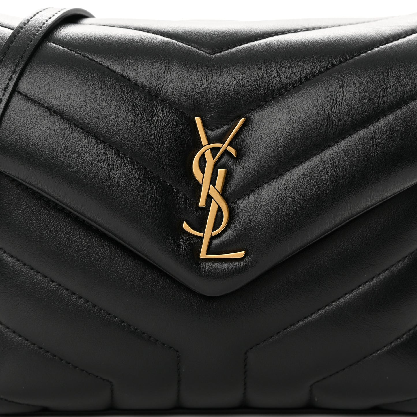 Calfskin Y Quilted Monogram Toy Loulou Crossbody Bag Black
