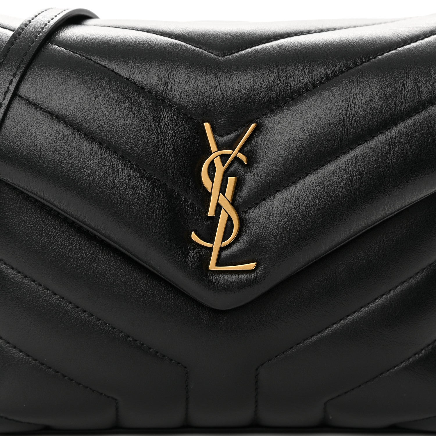 Saint Laurent Calfskin Y Quilted Monogram Toy Loulou Crossbody Bag Black 8 of 15