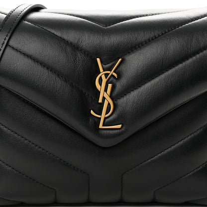 Saint Laurent Calfskin Y Quilted Monogram Toy Loulou Crossbody Bag Black 8 of 15