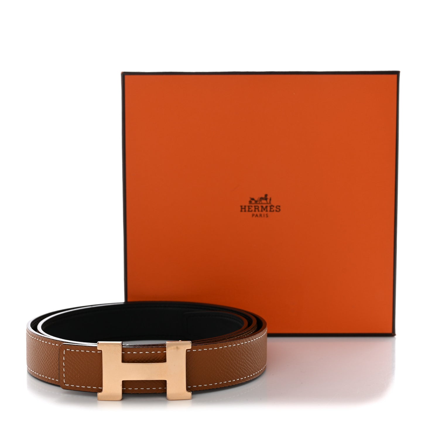 Swift Epsom 24mm Mini H Belt 85 34 Black Gold