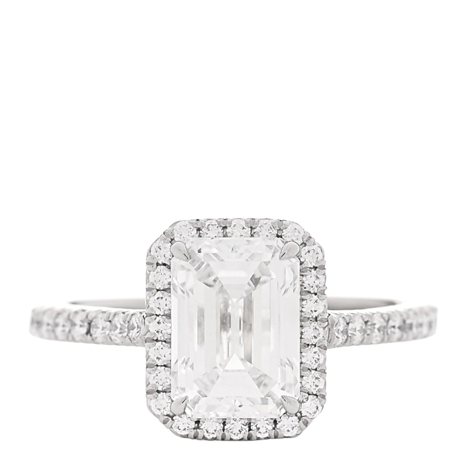 Tiffany Platinum Diamond 1.63ct Soleste Emerald Cut Ring 47 4 1 of 5