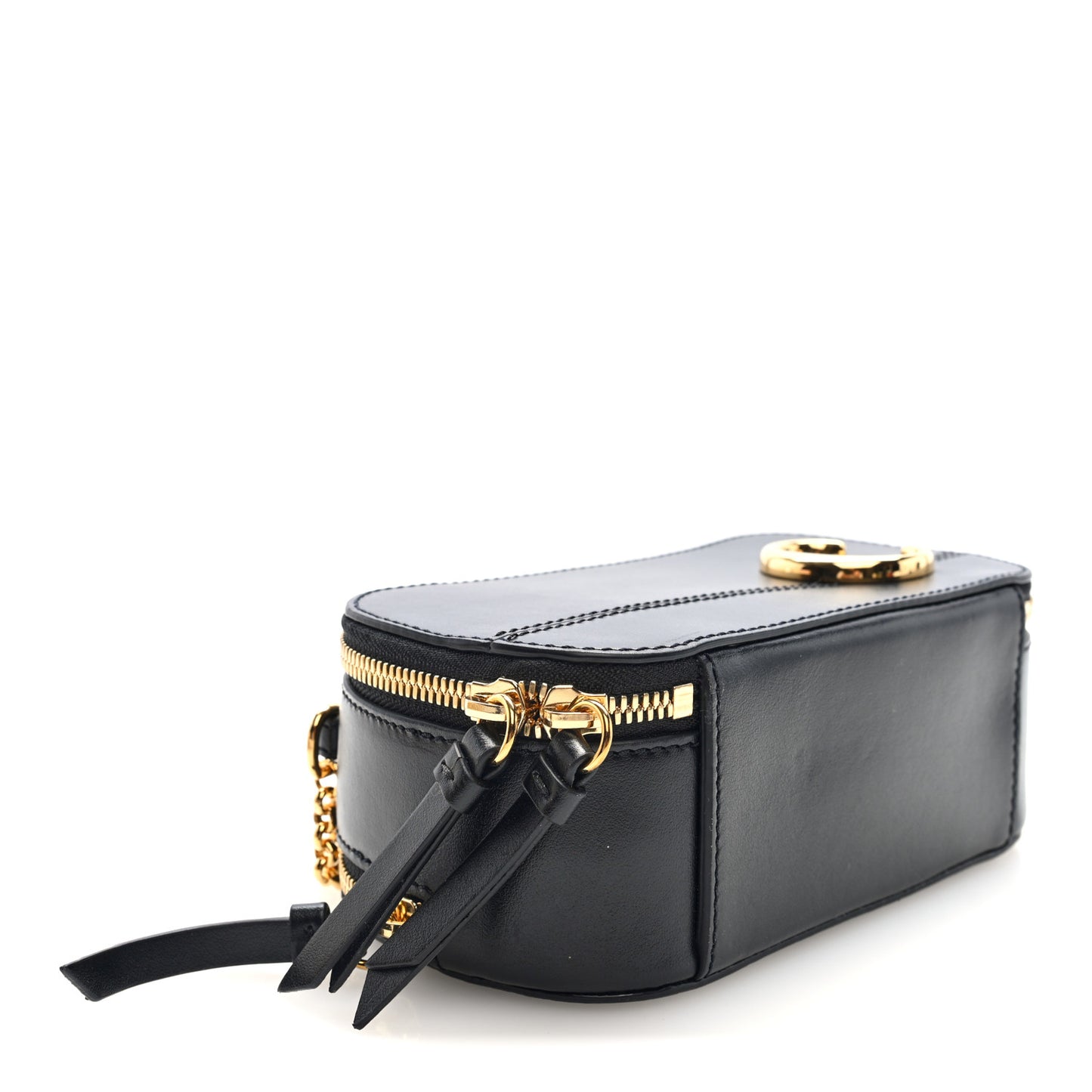 Shiny Calfskin Mini Vanity C Bag Black