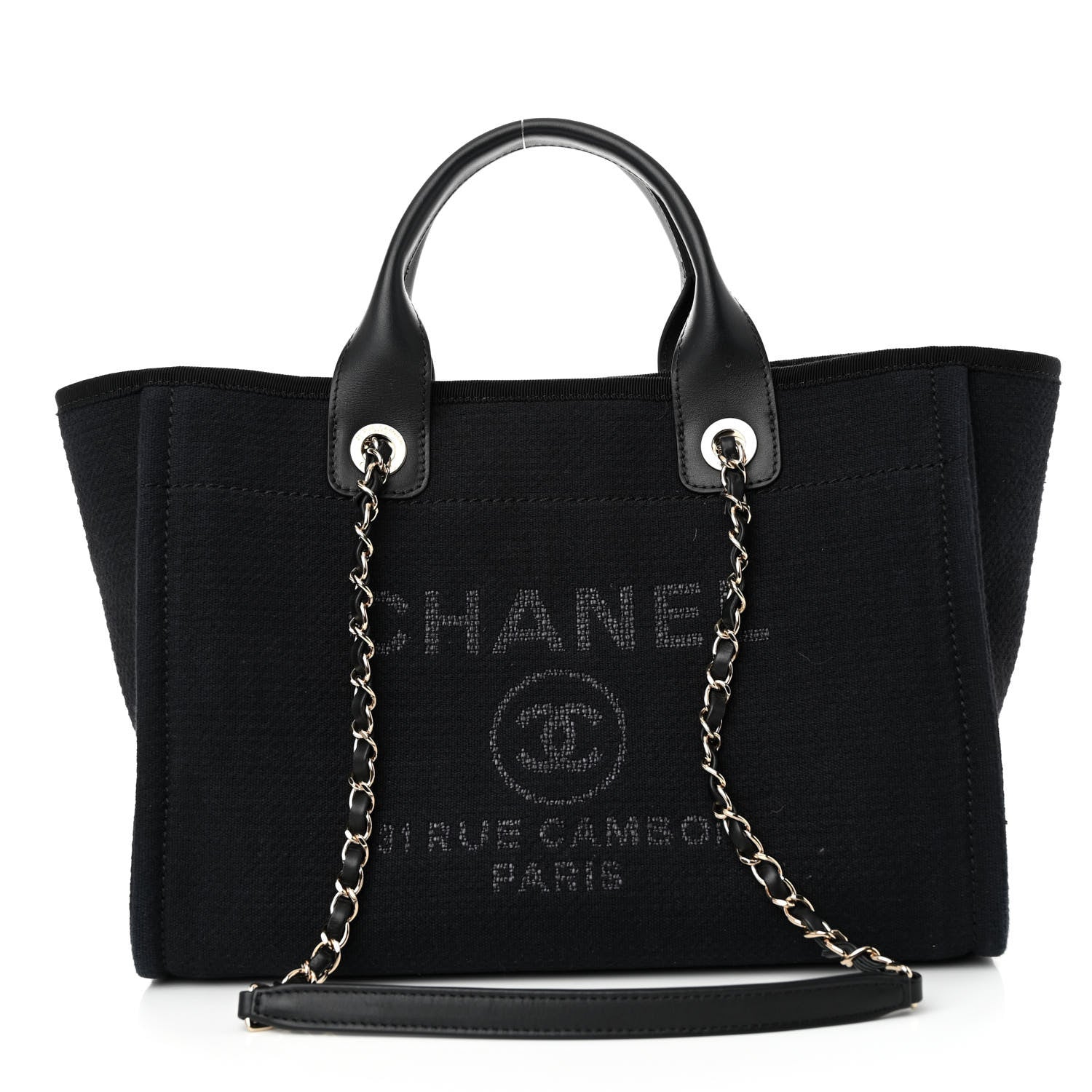 Chanel Mixed Fibers Small Deauville Tote Black 3 of 12