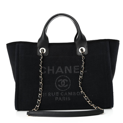 Chanel Mixed Fibers Small Deauville Tote Black 3 of 12