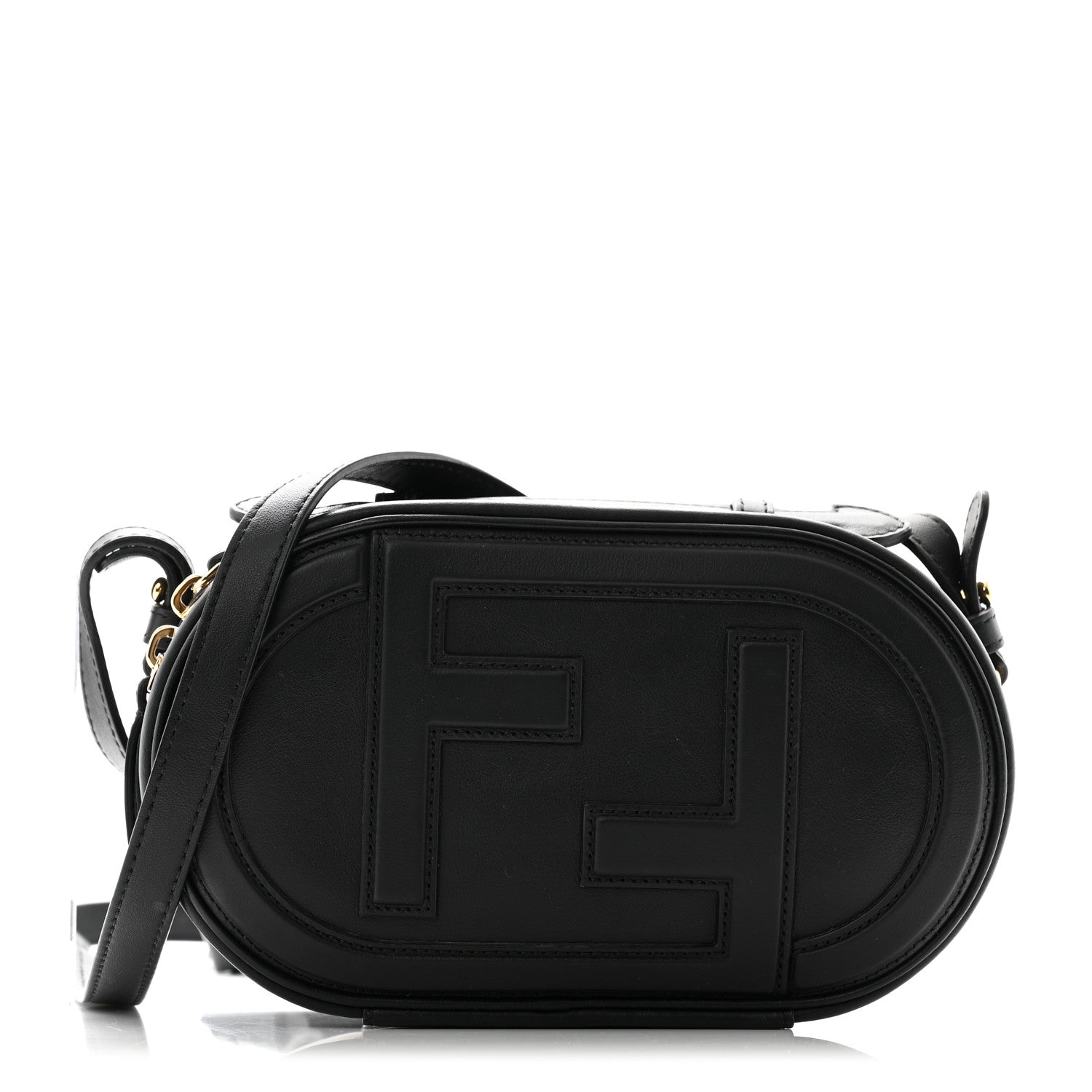 Fendi Vitello Grace Matte Mini O Lock Camera Case Black 1 of 11
