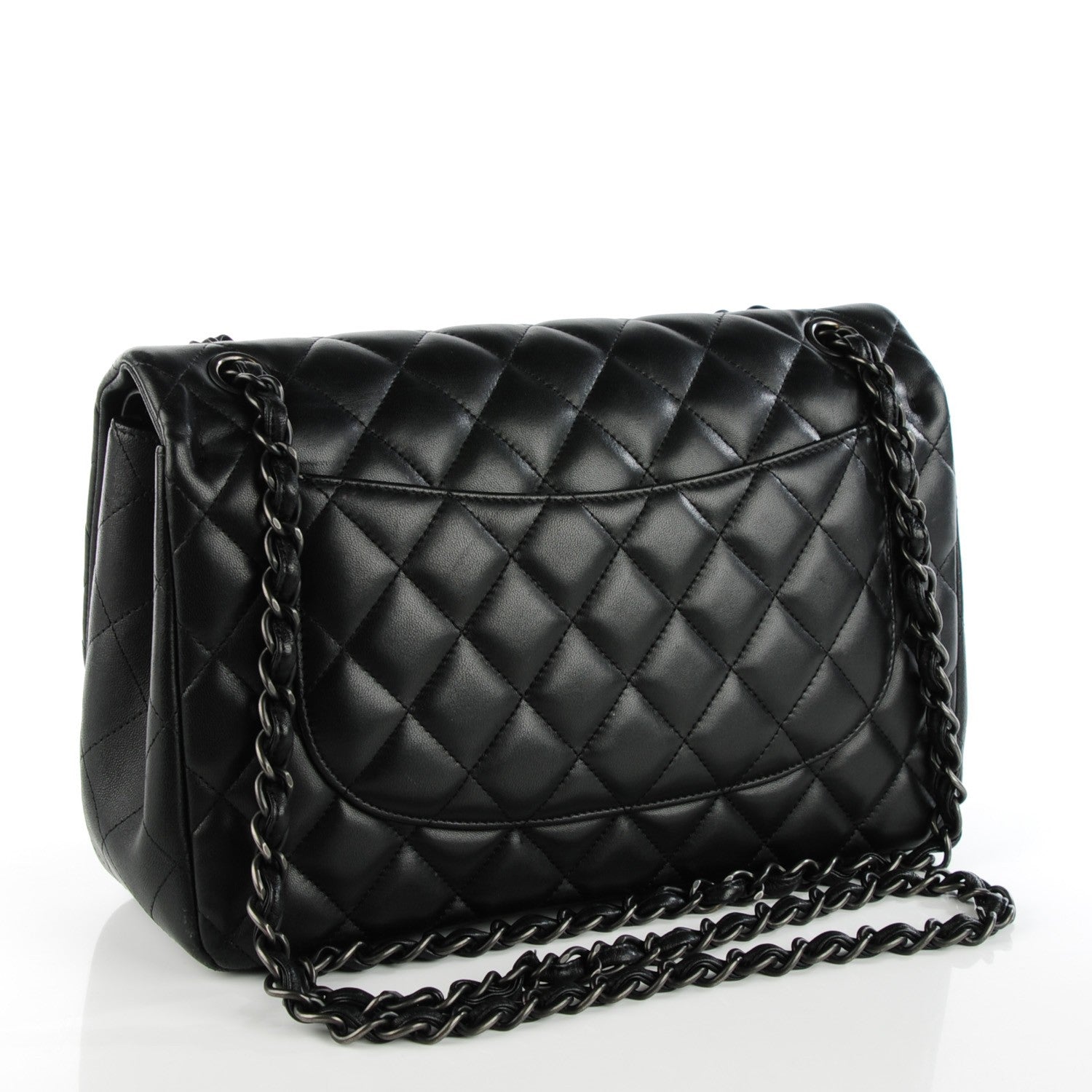 Chanel Lambskin Quilted Jumbo Double Flap So Black 6 of 12