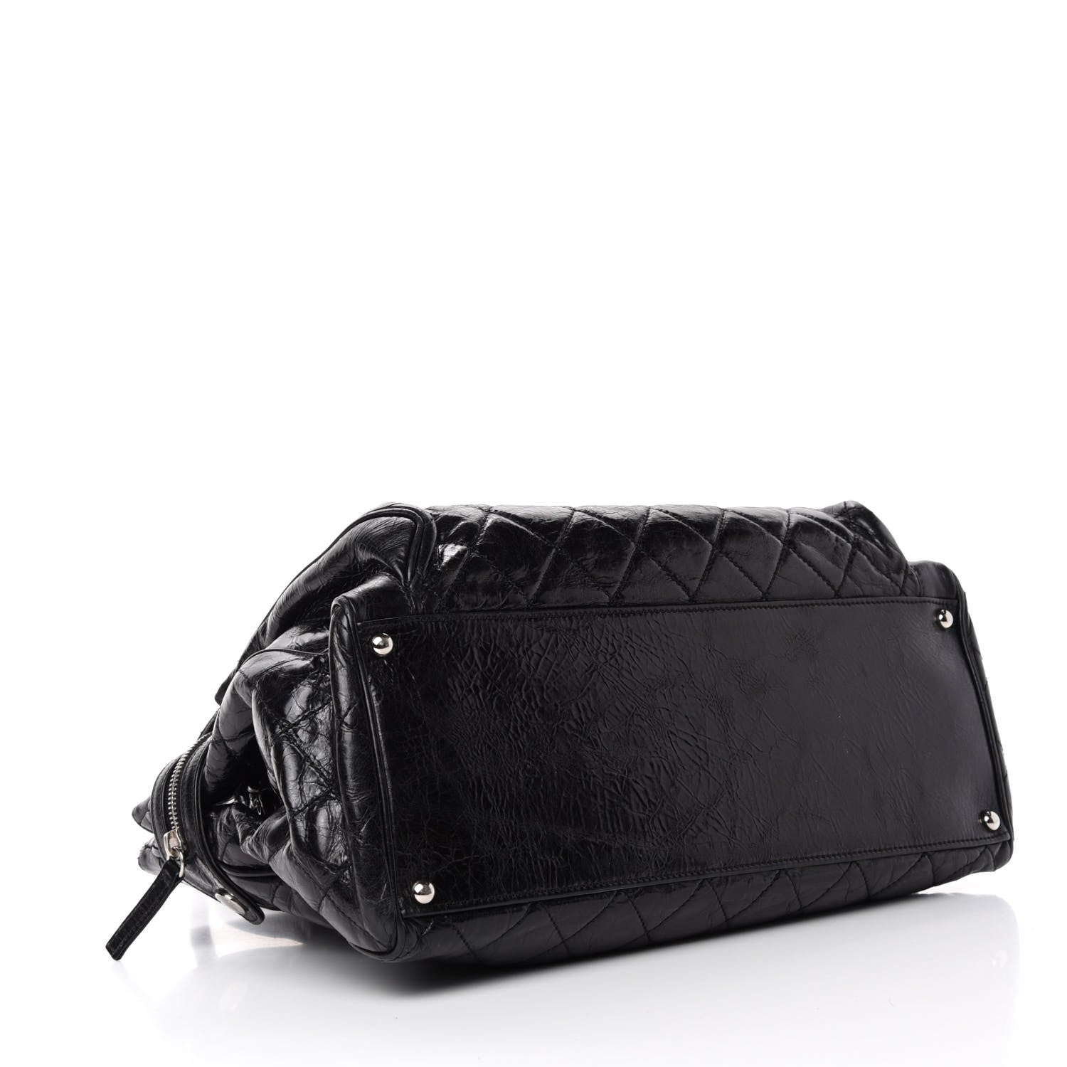 Chanel Glazed Calfskin Quilted Large New Portobello Tote Black 6 of 13