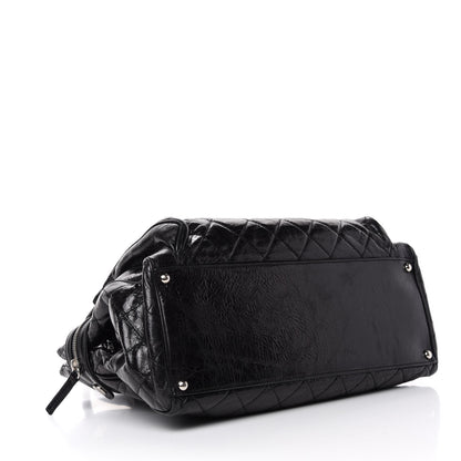 Chanel Glazed Calfskin Quilted Large New Portobello Tote Black 6 of 13
