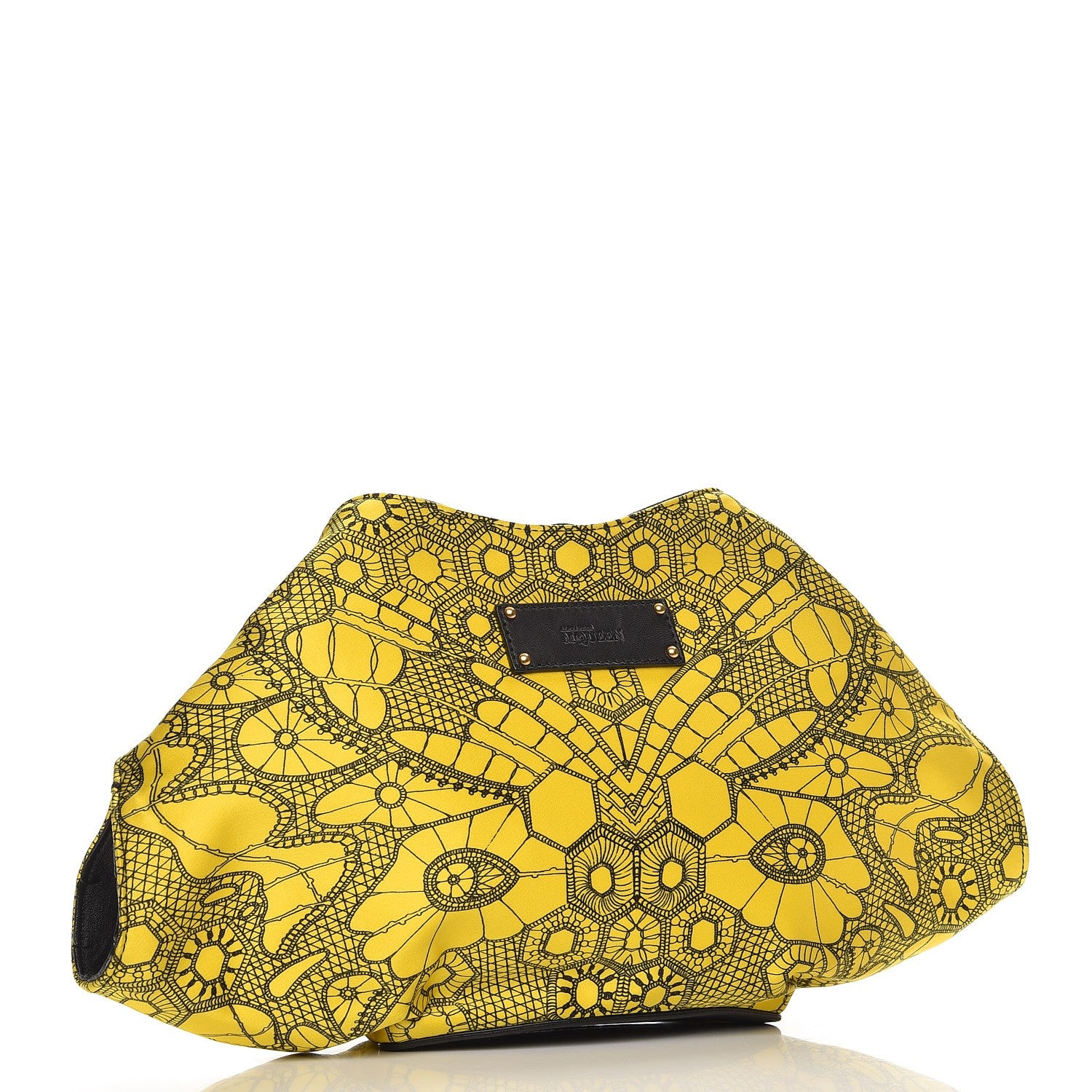 Alexander McQueen Silk Butterfly Print De Manta Clutch Yellow 3 of 7