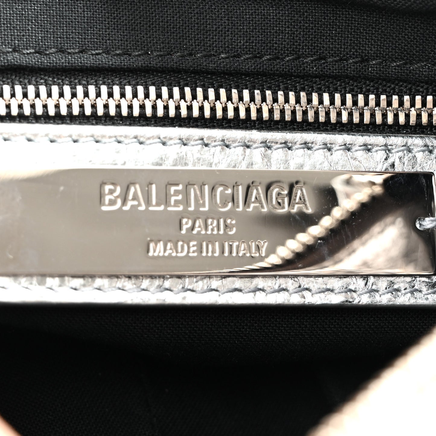 Metallized Agneau Arena Classic Hardware Mini Le City Moto Silver