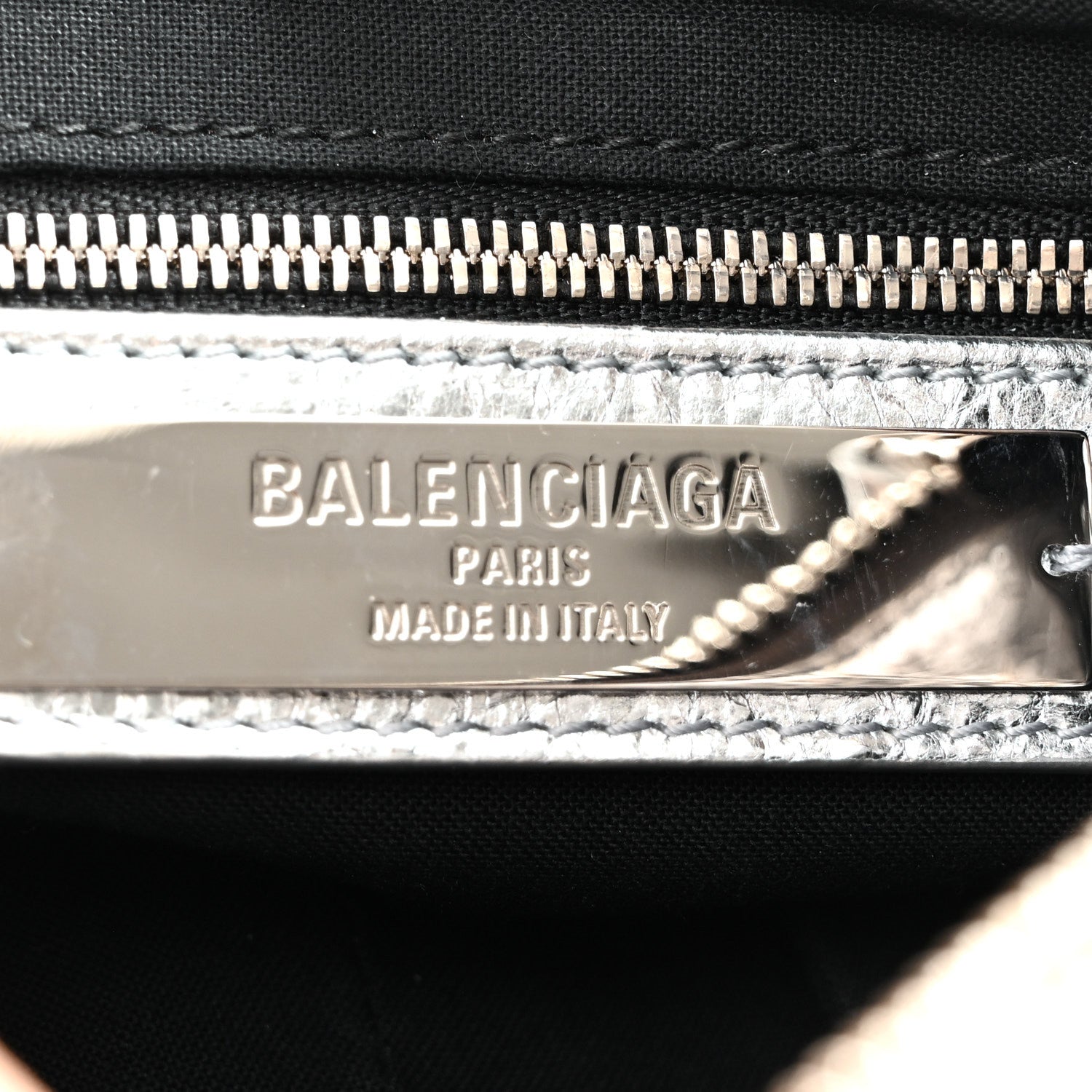 Balenciaga Metallized Agneau Arena Classic Hardware Mini Le City Moto Silver 5 of 11