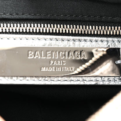 Balenciaga Metallized Agneau Arena Classic Hardware Mini Le City Moto Silver 5 of 11