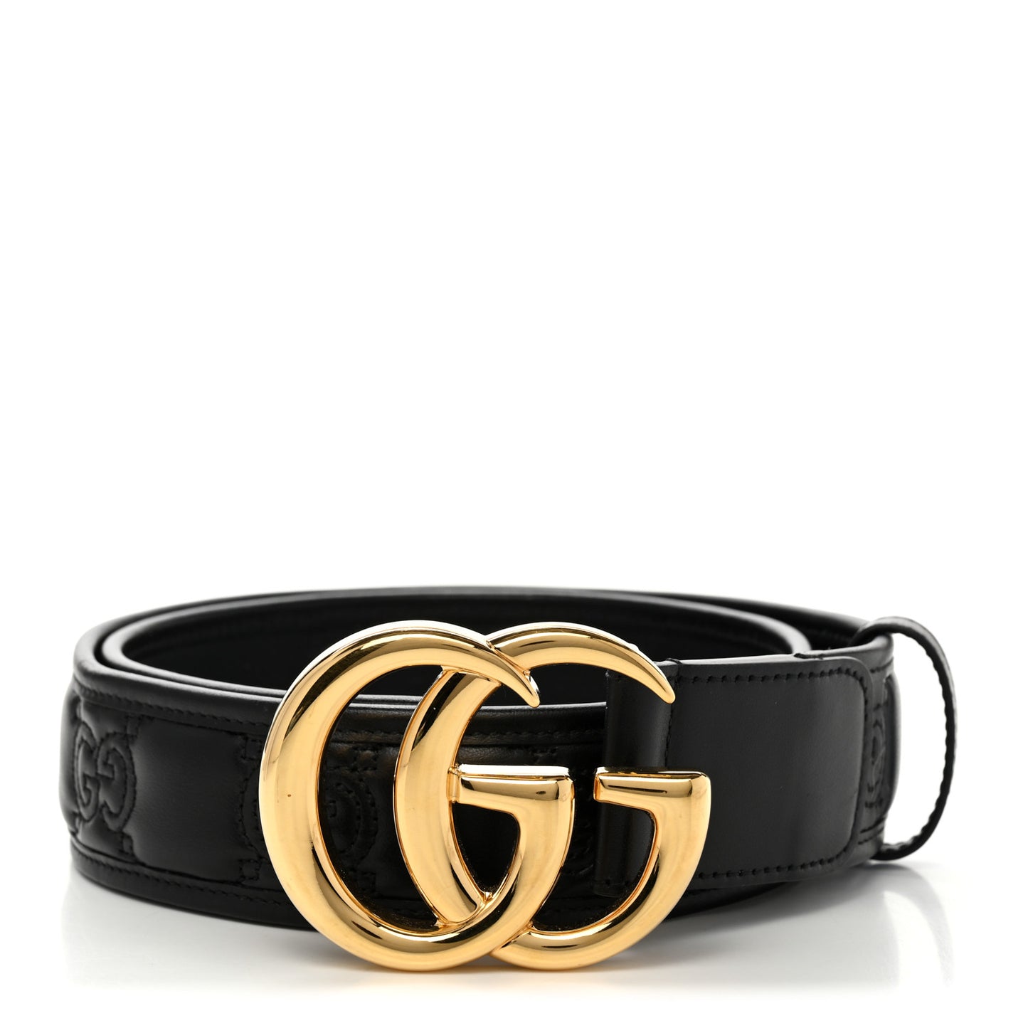 Calfskin GG Matelasse Marmont 40mm Belt 80 32 Black
