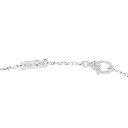 Van Cleef & Arpels 18K White Gold Mother of Pearl Vintage Alhambra Pendant Necklace 4 of 6