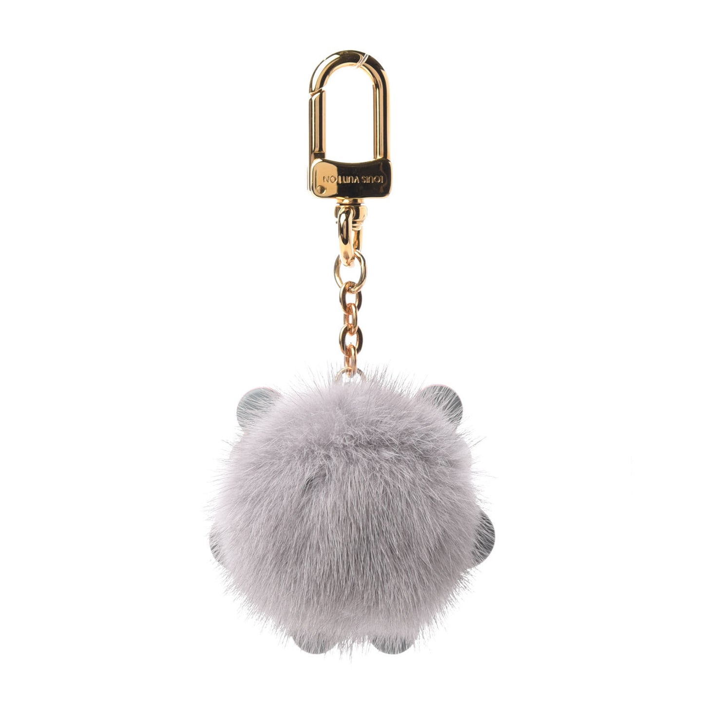 Calfskin Mink Fur Wild Koala Bag Charm Key Holder Rose Clair
