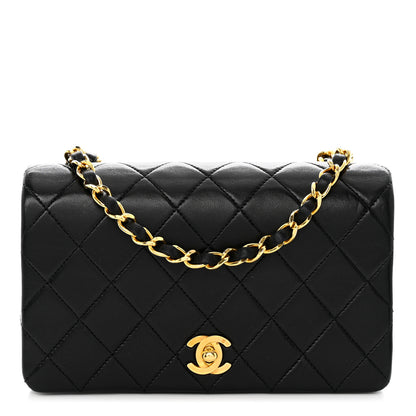 Chanel Lambskin Quilted Small Single Flap Black 1 of 10