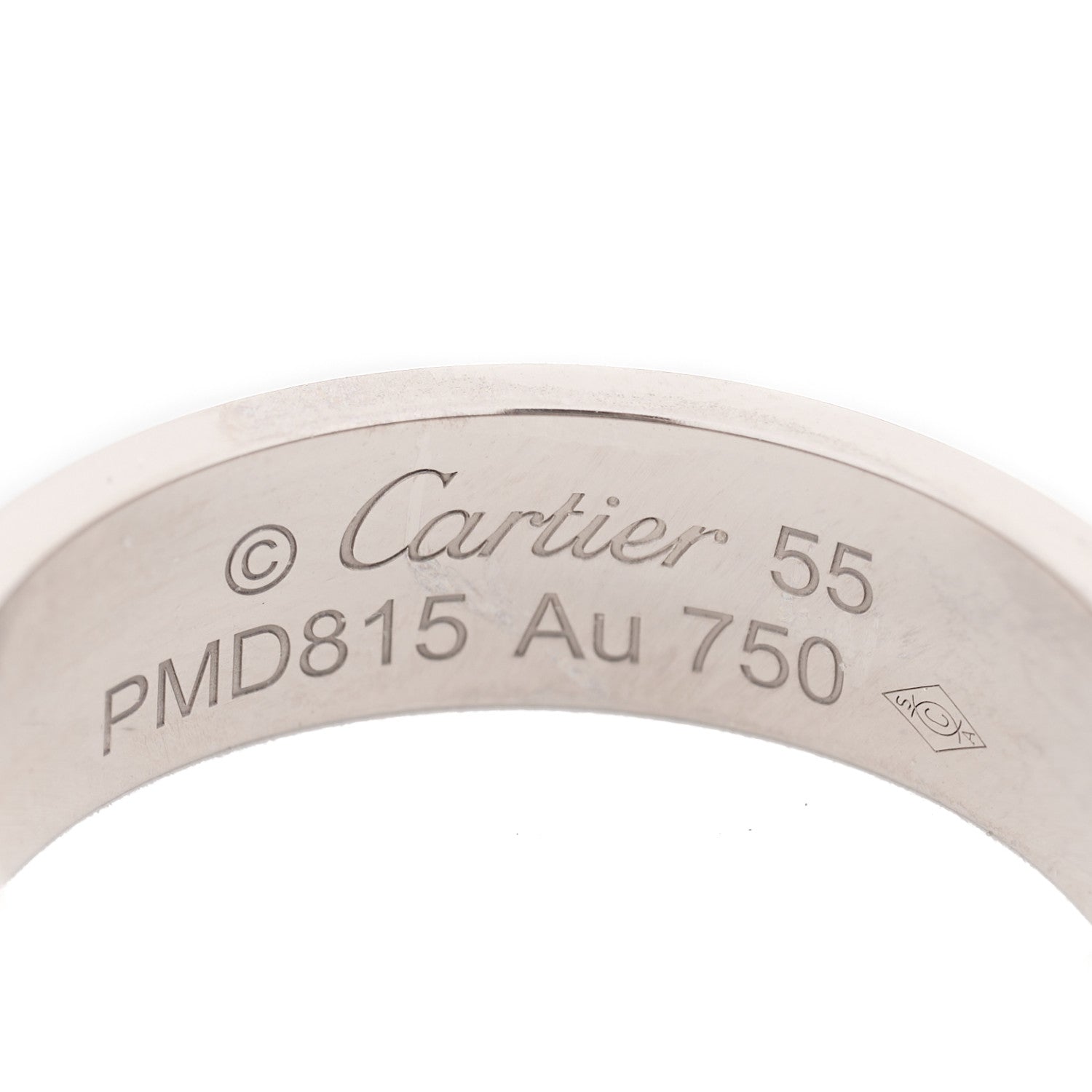 Cartier 18K White Gold 5.5mm LOVE Ring 55 7.25 4 of 5