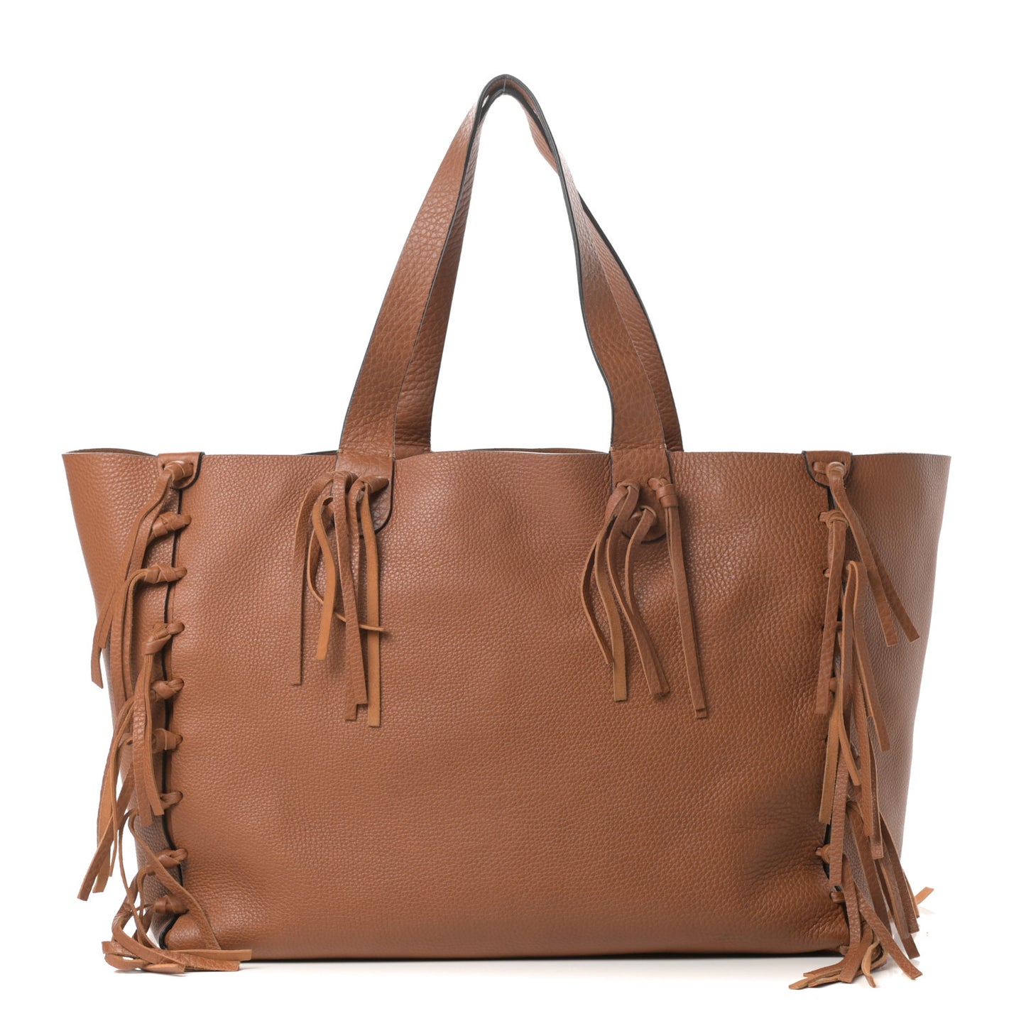 Grained Calfskin C-Rockee Fringe Tote Light Cuir