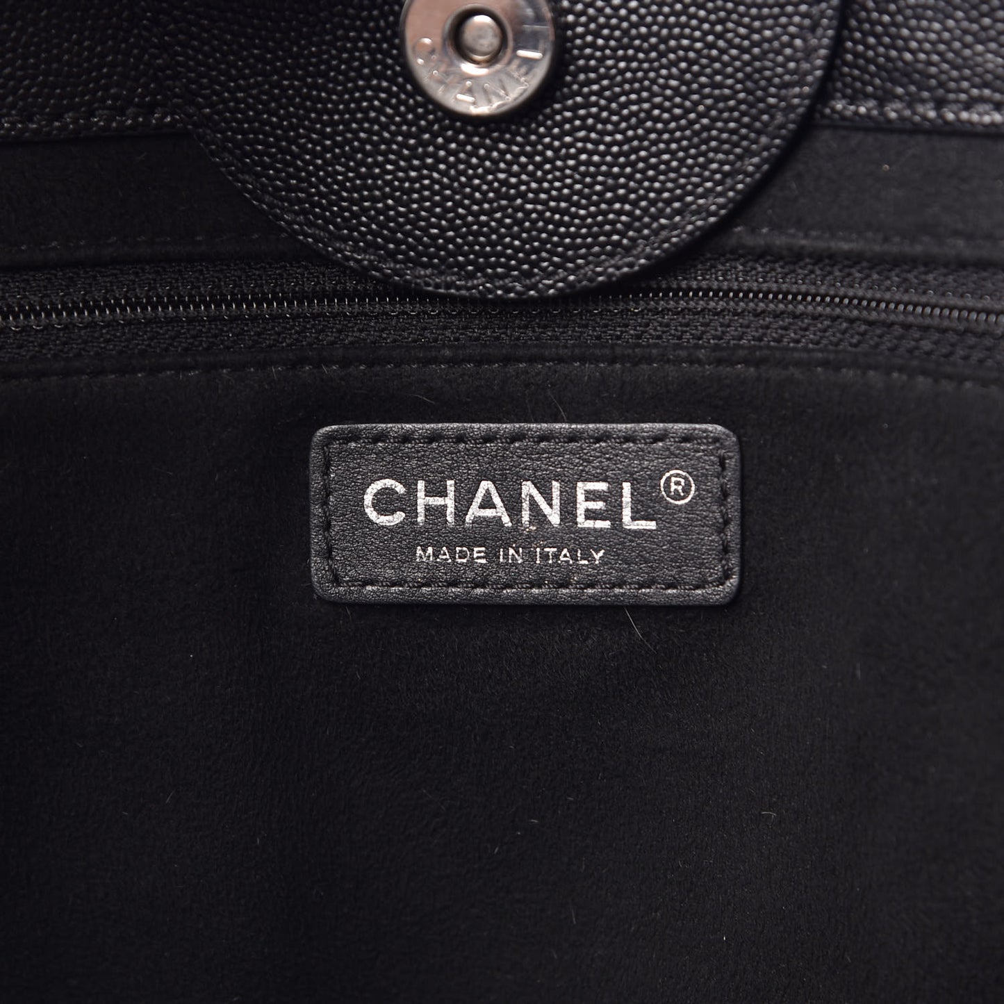 Caviar Medium Studded Deauville Tote Black