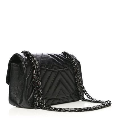 Chanel Aged Calfskin Chevron Quilted 2.55 Reissue Mini Flap So Black 3 of 10
