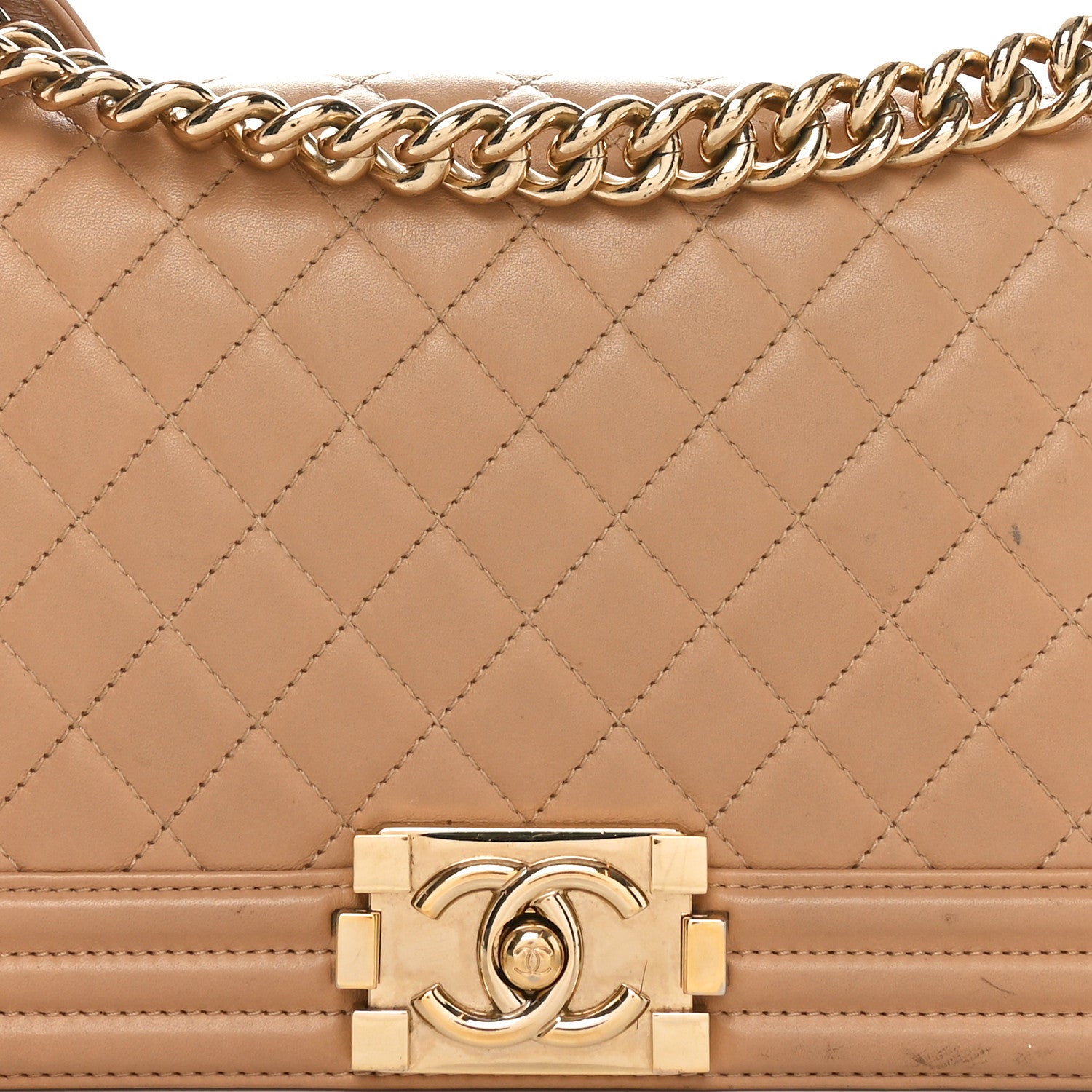 Chanel Lambskin Quilted Medium Boy Flap Beige 8 of 10