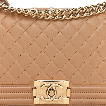 Chanel Lambskin Quilted Medium Boy Flap Beige 8 of 10
