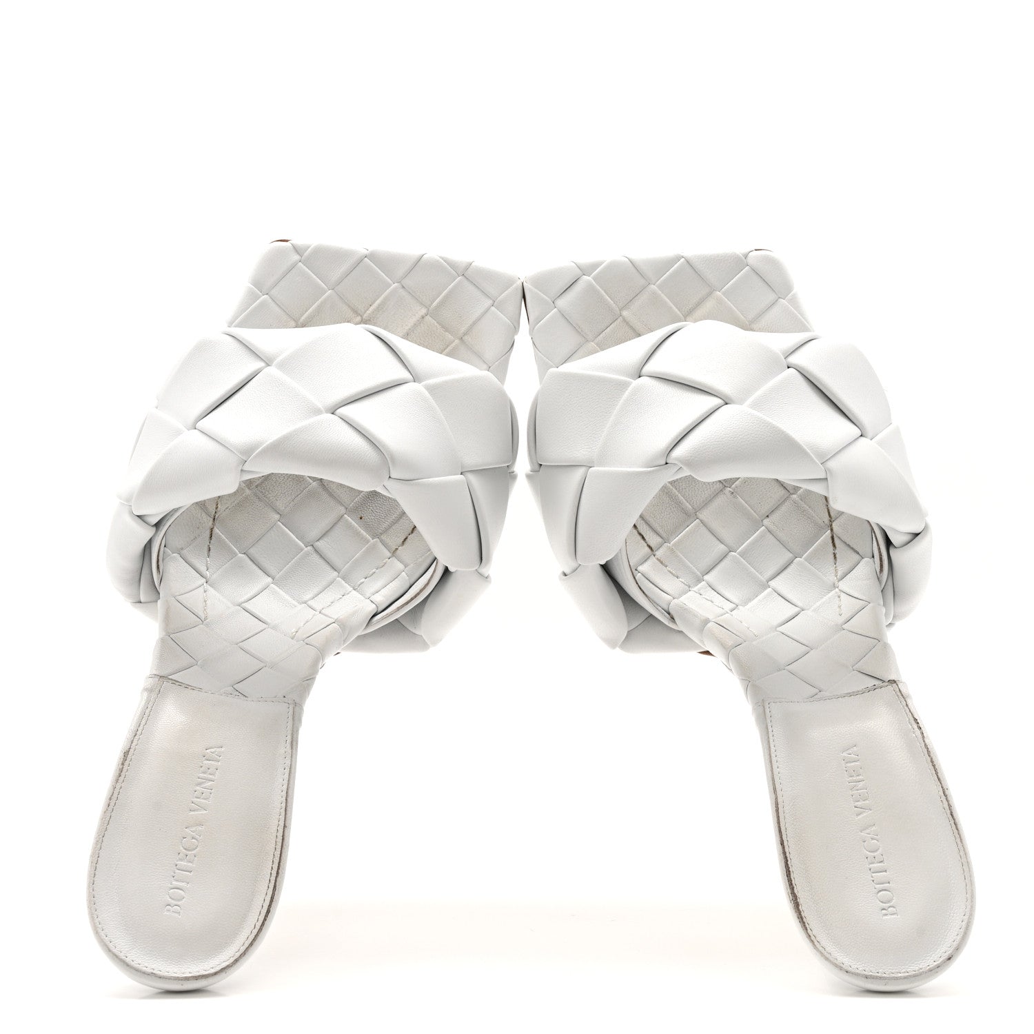 Bottega Veneta Nappa Maxi Intrecciato Lido Mule Sandals 41 Optic White 5 of 13